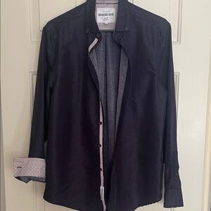 International report men’s long sleeve button-down print dress shirt size small